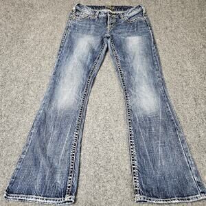Silver Jeans 30x31 Aiko Bootcut Denim Slight Flare Double Stitch Faded Western